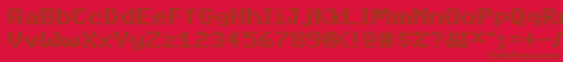 PfdigidotSix Font – Brown Fonts on Red Background