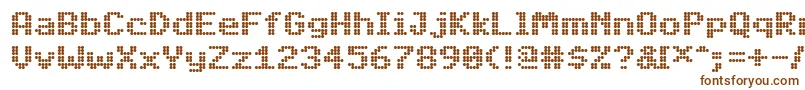 PfdigidotSix-fontti – ruskeat fontit valkoisella taustalla