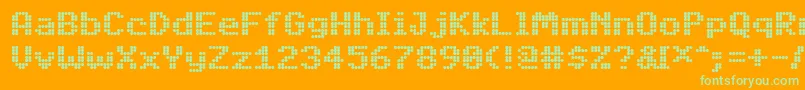 PfdigidotSix Font – Green Fonts on Orange Background