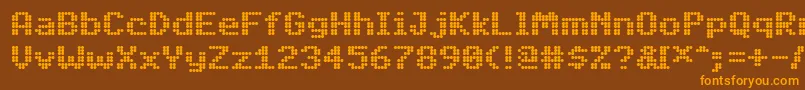 PfdigidotSix Font – Orange Fonts on Brown Background