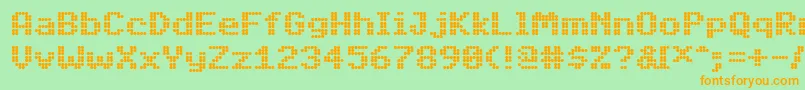 PfdigidotSix Font – Orange Fonts on Green Background