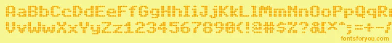PfdigidotSix Font – Orange Fonts on Yellow Background