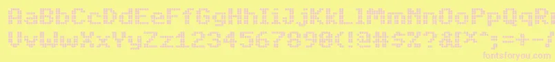 PfdigidotSix Font – Pink Fonts on Yellow Background