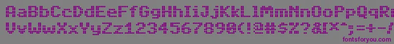 フォントPfdigidotSix – 紫色のフォント、灰色の背景