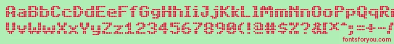 PfdigidotSix Font – Red Fonts on Green Background