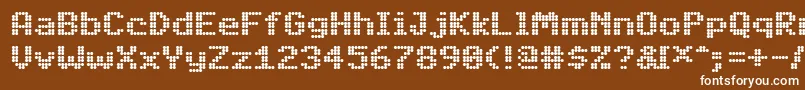 PfdigidotSix Font – White Fonts on Brown Background