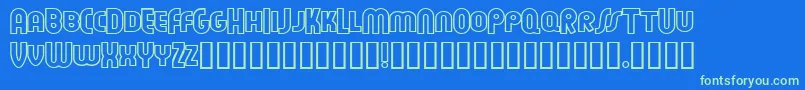 Feueon Font – Green Fonts on Blue Background