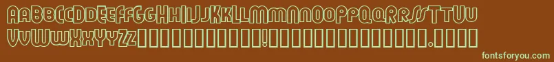 Feueon-fontti – vihreät fontit ruskealla taustalla