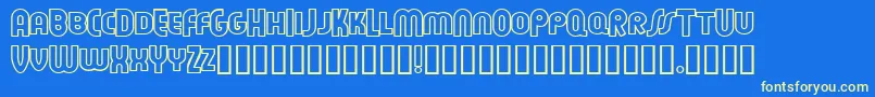 Feueon Font – Yellow Fonts on Blue Background