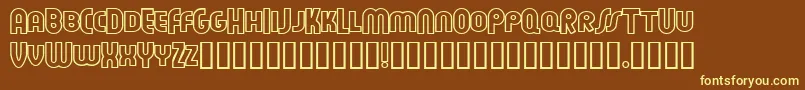 Feueon-fontti – keltaiset fontit ruskealla taustalla