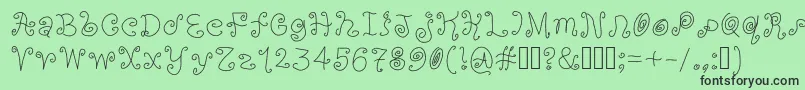 Orange ffy Font – Black Fonts on Green Background