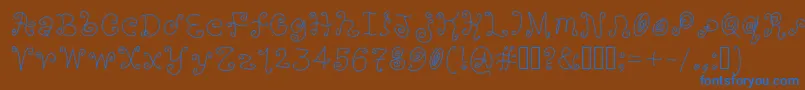 Orange ffy Font – Blue Fonts on Brown Background