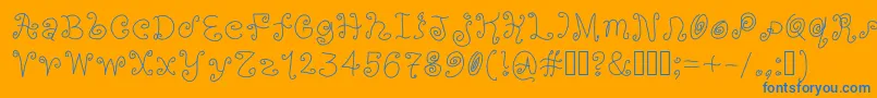 Orange ffy Font – Blue Fonts on Orange Background