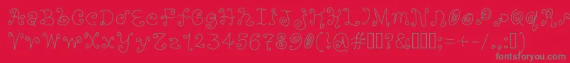 Orange ffy Font – Gray Fonts on Red Background