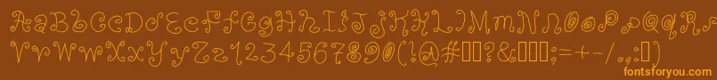 Orange ffy Font – Orange Fonts on Brown Background