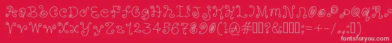 Orange ffy-Schriftart – Rosa Schriften auf rotem Hintergrund