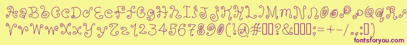Orange ffy Font – Purple Fonts on Yellow Background