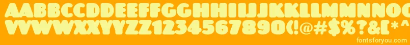 Czcionka JaspertitulrndnordRegular – żółte czcionki na pomarańczowym tle