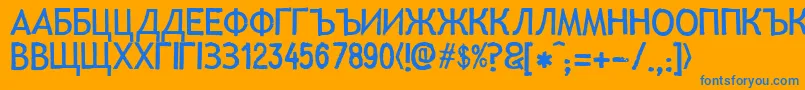 フォントLllisa – オレンジの背景に青い文字