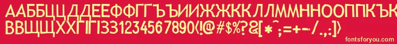 Lllisa Font – Yellow Fonts on Red Background