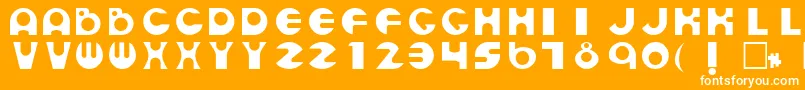 フォントEsmondRegular – オレンジの背景に白い文字