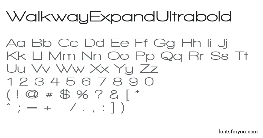 WalkwayExpandUltrabold Font – alphabet, numbers, special characters