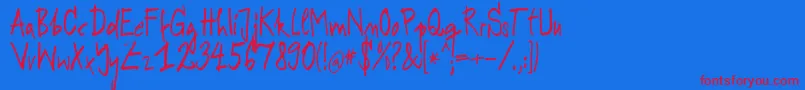 Rodek Font – Red Fonts on Blue Background