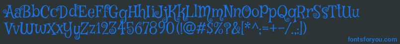 MysteryquestRegular Font – Blue Fonts on Black Background
