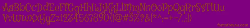 MysteryquestRegular Font – Brown Fonts on Purple Background