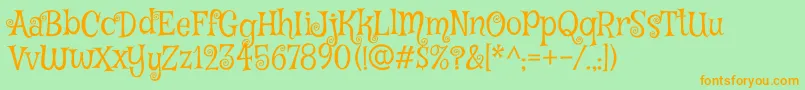 MysteryquestRegular Font – Orange Fonts on Green Background