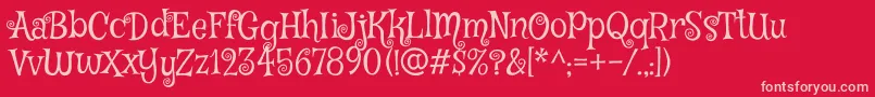 MysteryquestRegular Font – Pink Fonts on Red Background