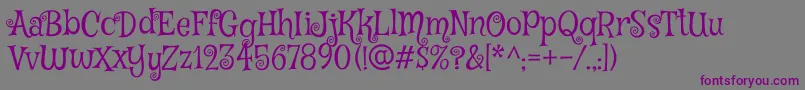 MysteryquestRegular Font – Purple Fonts on Gray Background