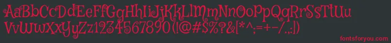 MysteryquestRegular Font – Red Fonts on Black Background