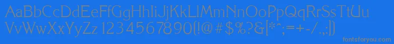 フォントKorinthserialXlightRegular – 青い背景に灰色の文字