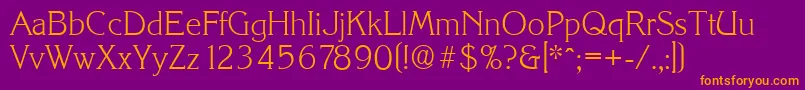 KorinthserialXlightRegular Font – Orange Fonts on Purple Background