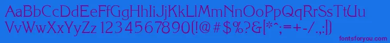KorinthserialXlightRegular Font – Purple Fonts on Blue Background