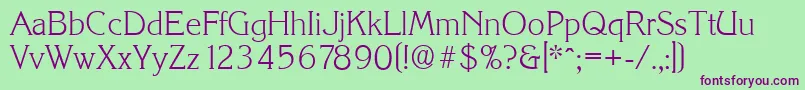 KorinthserialXlightRegular Font – Purple Fonts on Green Background