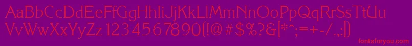 Шрифт KorinthserialXlightRegular – красные шрифты на фиолетовом фоне