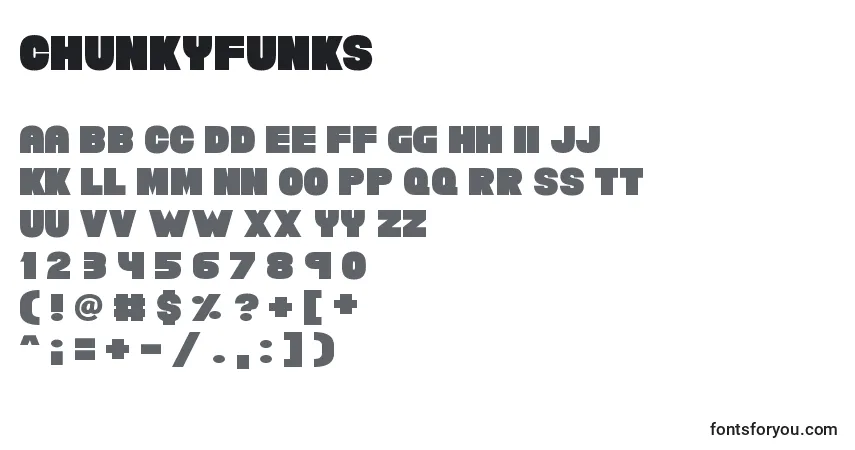A fonte ChunkyFunks – alfabeto, números, caracteres especiais
