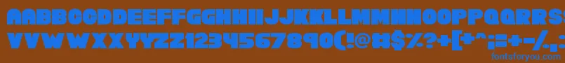 ChunkyFunks Font – Blue Fonts on Brown Background