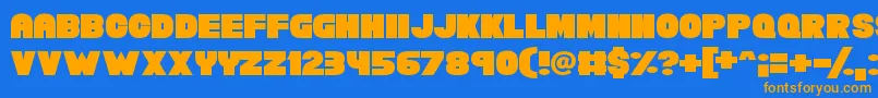 ChunkyFunks Font – Orange Fonts on Blue Background