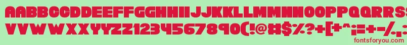 ChunkyFunks Font – Red Fonts on Green Background