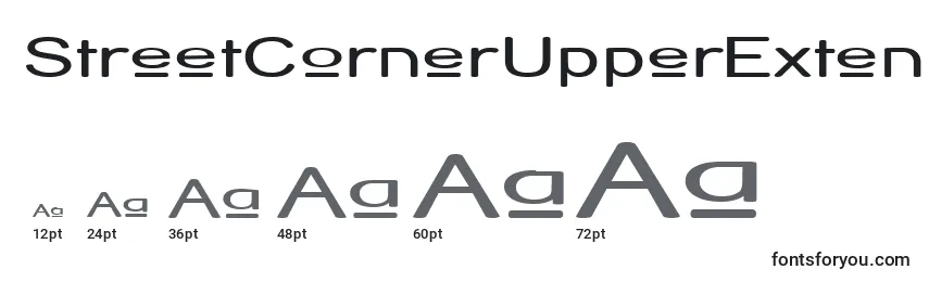 StreetCornerUpperExtend Font Sizes