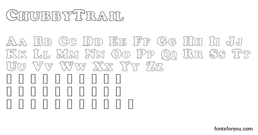 Schriftart ChubbyTrail – Alphabet, Zahlen, spezielle Symbole