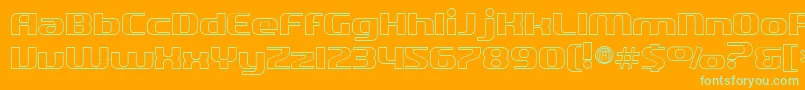 SfQuartziteOutline Font – Green Fonts on Orange Background