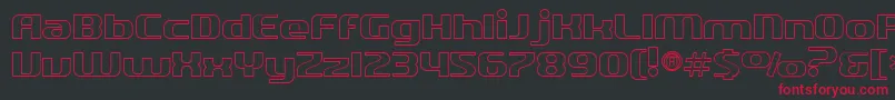 SfQuartziteOutline Font – Red Fonts on Black Background