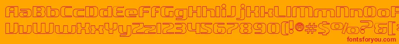 SfQuartziteOutline Font – Red Fonts on Orange Background
