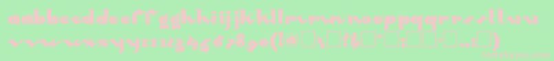 フォントMondored – 緑の背景にピンクのフォント