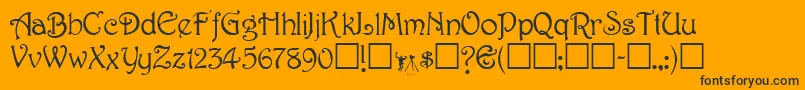 TeepeeRegular Font – Black Fonts on Orange Background