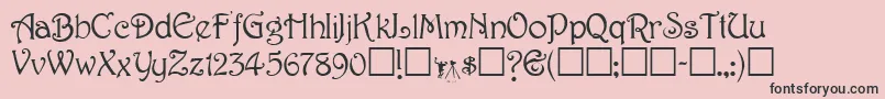 TeepeeRegular Font – Black Fonts on Pink Background